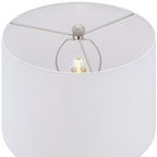 24.5-inch Washed Beige/Gold Farmhouse Table Lamp with White Linen Shade (Set of 2) - 24.5 H