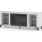Meuble TV Brollevi avec cheminée - Blanc