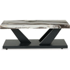 Lot de 3 tables Cendill - Marron foncé/blanc/noir