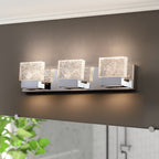 C Cattleya Stainless Steel 3000K Integrated LED Vanity Light with Art Glass Shades - Chrome