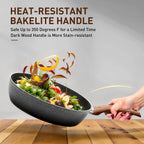 30-Piece Kitchen Granite Cookware and Bakeware Set, Cooking Pans Set Non-Stick Pots and Pans Set