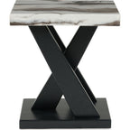 Lot de 3 tables Cendill - Marron foncé/blanc/noir
