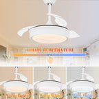 Bella Depot 36 Modern Retractable Ceiling Fan with Led Light, 6-Speed Reversible Blades with Remote