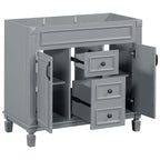 36'' Modern Bathroom Vanity with Top Sink and Mirror Cabinet,2 Doors and 2 Drawers