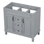 36'' Modern Bathroom Vanity with Top Sink and Mirror Cabinet,2 Doors and 2 Drawers
