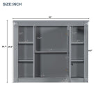 36'' Modern Bathroom Vanity with Top Sink and Mirror Cabinet,2 Doors and 2 Drawers