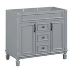 36'' Modern Bathroom Vanity with Top Sink and Mirror Cabinet,2 Doors and 2 Drawers