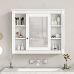 36'' Modern Bathroom Vanity with Top Sink and Mirror Cabinet,2 Doors and 2 Drawers