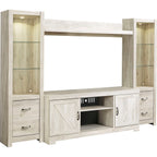 Meuble de divertissement Bellaby avec cheminée - Blanchiment