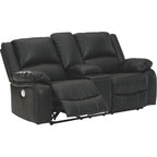 Causeuse inclinable électrique avec console Calderwell - Noir