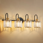 Chrome/ Black/ Gold Modern Over Mirror Crystal Bathroom Restroom Wall Lighting Fixtures Bath Lights Vanity Light
