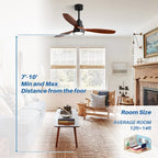 48 and 52 Integrated LED Ceiling Fan with Light and Remote, Reversible DC Motor