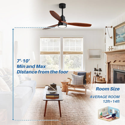 48 and 52 Integrated LED Ceiling Fan with Light and Remote, Reversible DC Motor