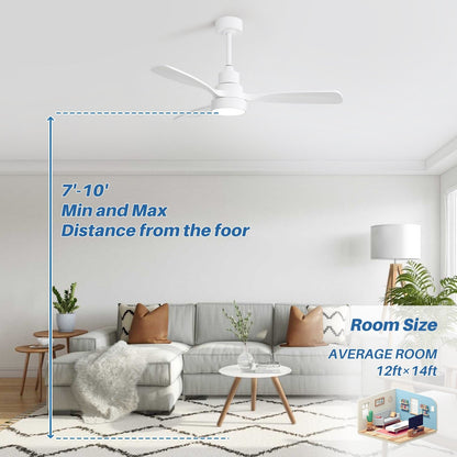 48 and 52 Integrated LED Ceiling Fan with Light and Remote, Reversible DC Motor