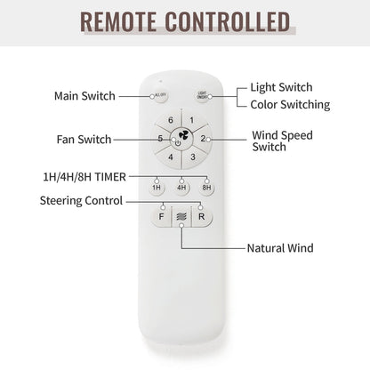 48 and 52 Integrated LED Ceiling Fan with Light and Remote, Reversible DC Motor