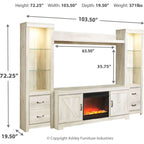 Meuble de divertissement Bellaby avec cheminée - Blanchiment