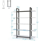 5-Tier Bookshelf, Vintage Industrial Style Bookcase