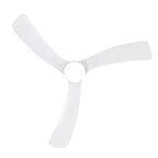 52 Inch Black/White Flush Mount LED Ceiling Fan with Lights Remote(3-Blade)