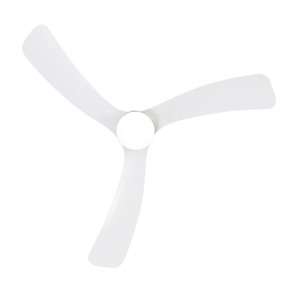52 Inch Black/White Flush Mount LED Ceiling Fan with Lights Remote(3-Blade)