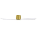 52 Inch Black/White Flush Mount LED Ceiling Fan with Lights Remote(3-Blade)