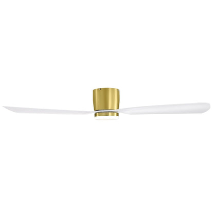52 Inch Black/White Flush Mount LED Ceiling Fan with Lights Remote(3-Blade)