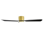 52 Inch Black/White Flush Mount LED Ceiling Fan with Lights Remote(3-Blade)