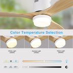 Sofucor 52 Inch Flush Mount Ceiling Fan with Remote, Reversible Motor,Integrated Light Optional