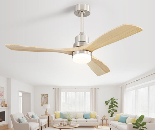 Sofucor 52 Indoor Wood Ceiling Fan Light with Remote, Integrated Light Optional