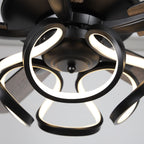 52 Modern Chrome/ Black Indoor Dimmable LED Ceiling Fan with Light and Remote