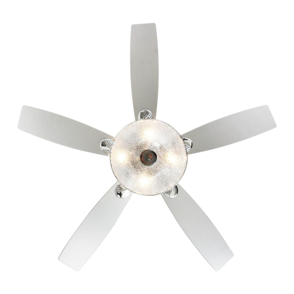 52 Modern 4-Light Chandelier Crystal Ceiling Fan with Remote