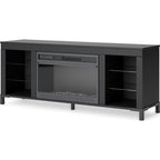 Meuble TV Cayberry avec cheminée - Noir