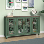63 Vintage Style Wood Kitchen Accent Buffet Sideboard Cabinet - 63 in Width