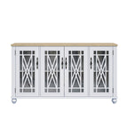 63 Vintage Style Wood Kitchen Accent Buffet Sideboard Cabinet - 63 in Width