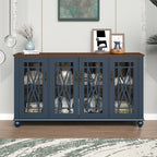 63 Vintage Style Wood Kitchen Accent Buffet Sideboard Cabinet - 63 in Width