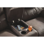 Causeuse inclinable Boxberg avec console - Teck