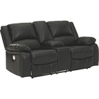 Causeuse inclinable électrique avec console Calderwell - Noir