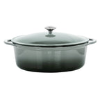 7 Quarts Oval Enameled Cast Iron Casserole in Storm Cloud