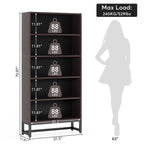 70.8 Inches Tall Bookcase and Bookshelf, 5-Tier Large Bookcases - 11.81D x 31.5W x 70.87H