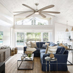 72-inch Driftwood 6-Blade Large DC Ceiling Fan with Light and Remote