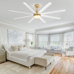 72 Large Ceiling Fans with LED Light Remote Control-8 Blade - 72 Inch