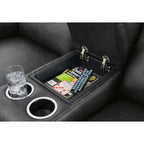 Causeuse inclinable électrique Axtellton avec console - Carbone