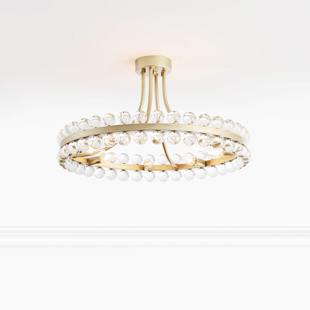 Elvira 8-Light Wagon Wheel Crystal Semi-Flush Mount