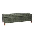 Adeco 50 Bonded Leather Storage Ottoman Bench