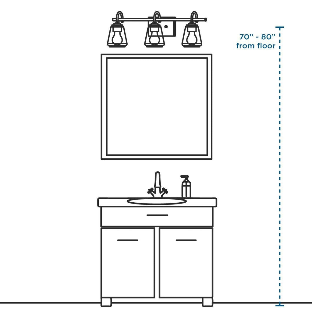 Archie Collection Three-Light Polished Chrome Clear Double Prismatic Glass Coastal Bath Vanity Light - 8.75 x 26.25 x 7.25