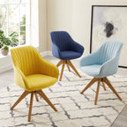 Art Leon Modern Home Office Swivel Arm Accent Chair with Wood Legs