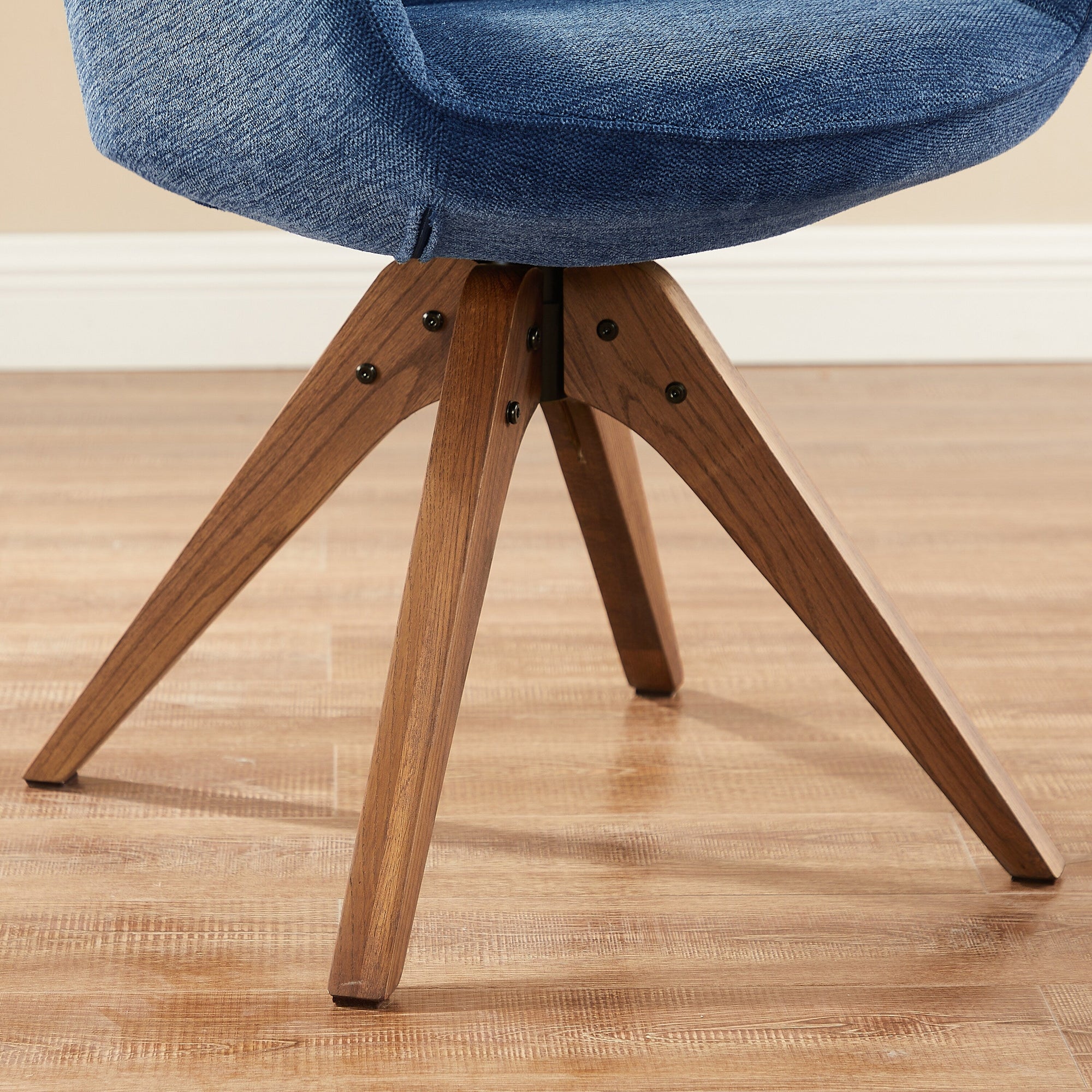 Art Leon Modern Home Office Swivel Arm Accent Chair with Wood Legs