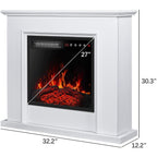 BOSSIN 43 Electric Fireplace with Mantel, 23 inch Electric Fireplace Insert,Freestanding TV Stand with Fireplace Wooden Firebox