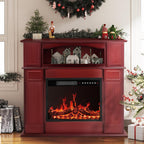 BOSSIN 43 Electric Fireplace with Mantel, 23 inch Electric Fireplace Insert,Freestanding TV Stand with Fireplace Wooden Firebox
