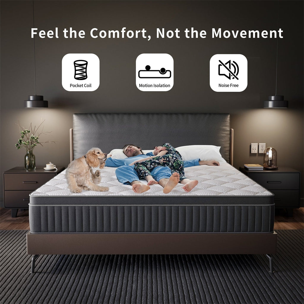 SweDrea 12in. Cooling Innerspring Hybrid Medium Firm mattress Motion Isolation with CertiPUR-US, SGS and OEKO-TEX Certified