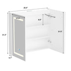 Bathroom Medicine Cabinet LED Mirror Anti-Fog 6000K Wall Cabinet White